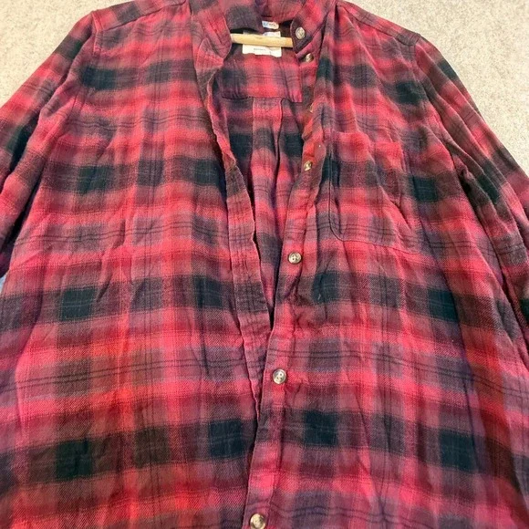 American Eagle Red Black Plaid Flannel Shirt Boyfriend Fit Ahh-Mazingly Soft S - Picture 3 of 5